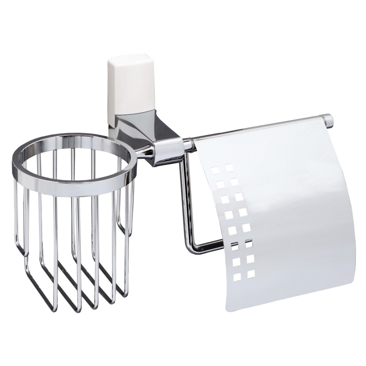 Бумагодержатель WasserKRAFT Leine K-5059WHITE (хром/белый)