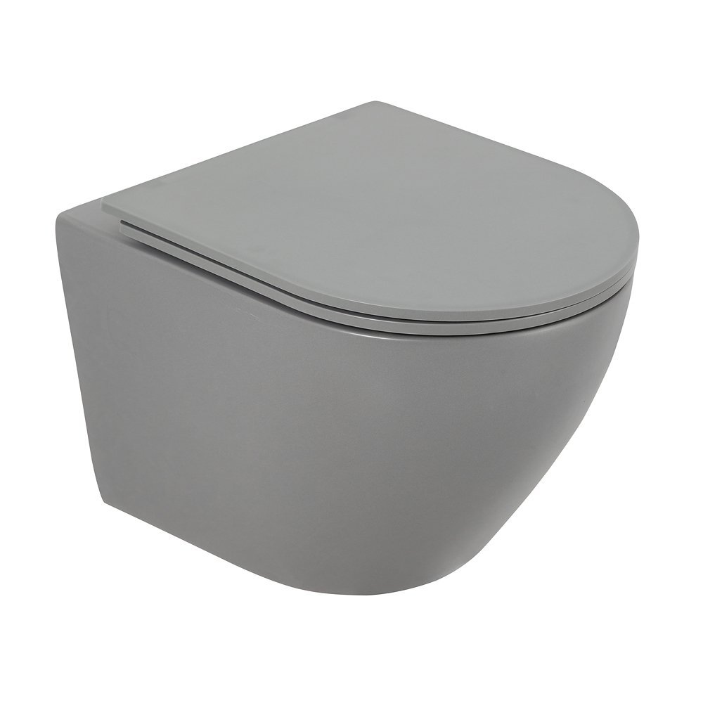 Подвесной унитаз BelBagno COLORATO BB062CHR-GR безободковый (серый матовый)