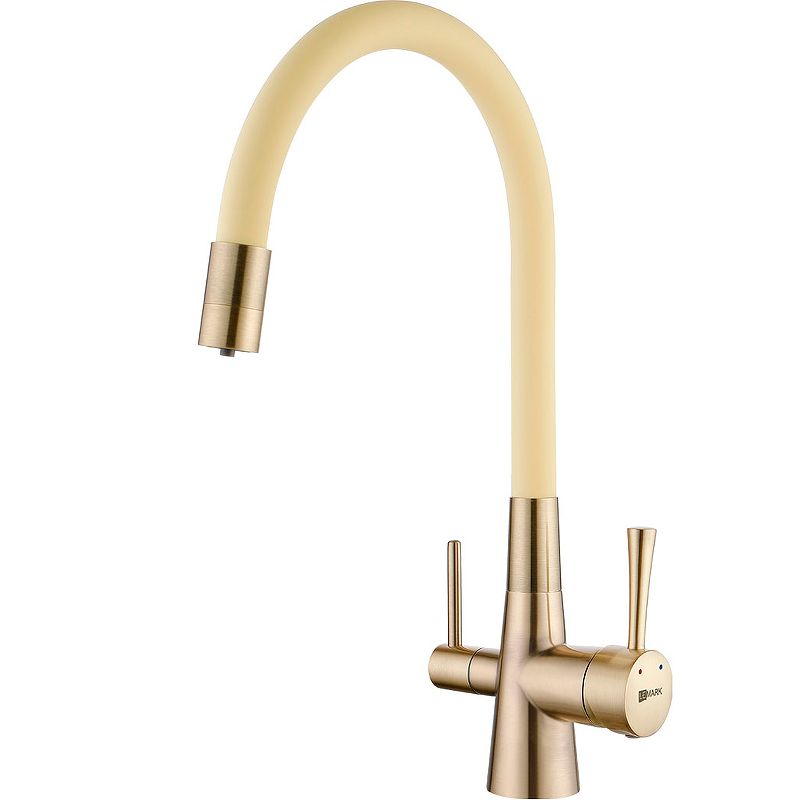 Смеситель для кухни Lemark Comfort LM3075B-Beige (бронза/бежевый)