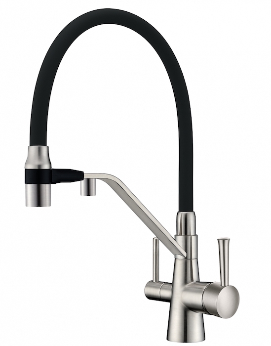 Смеситель для кухни Zorg ZR 356 YF-NICKEL MAGNIT (никель/черный)