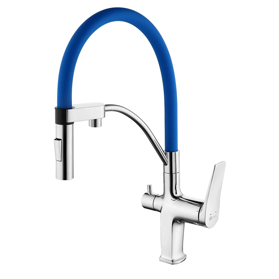 Смеситель для кухни Lemark Comfort LM3074C-Blue (хром/синий)