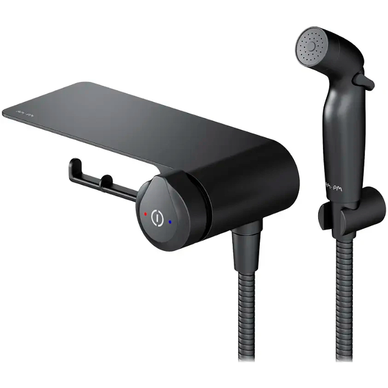 Гигиенический душ со смесителем AM.PM X-Joy TouchReel F0H85A822 (черный матовый)