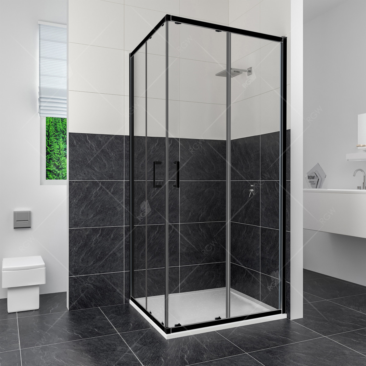 Душевой уголок RGW Classic CL-34B 800*800 мм (черный/прозрачное)