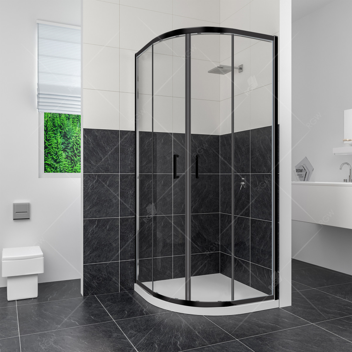 Душевой уголок RGW Classic CL-54B 800*800 мм (черный/прозрачное)