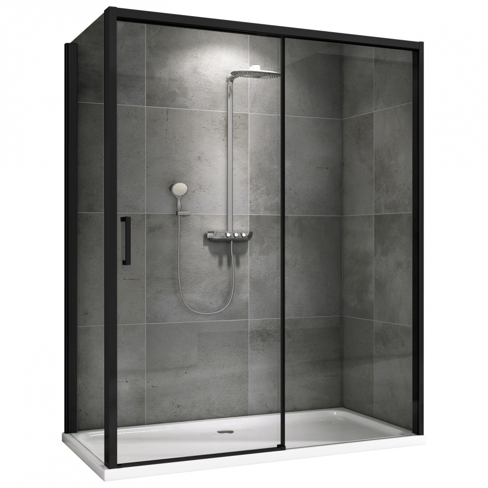 Душевой уголок Abber Komfort S92B 1700*900 мм (чёрный/прозрачное)