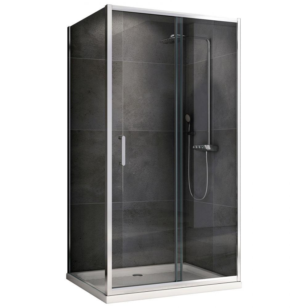 Душевой уголок Abber Schwarzer Diamant AG301005-S605 1000*600 мм (хром/прозрачное)