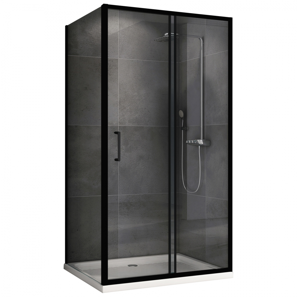 Душевой уголок Abber Schwarzer Diamant AG30140B5-S60B5 1400*600 мм (чёрный/прозрачное)
