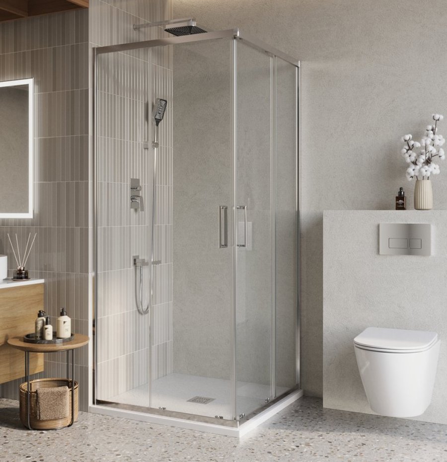 Душевой уголок BelBagno LUCE-A-2-80-C-Cr 800*800 мм (хром/прозрачное)