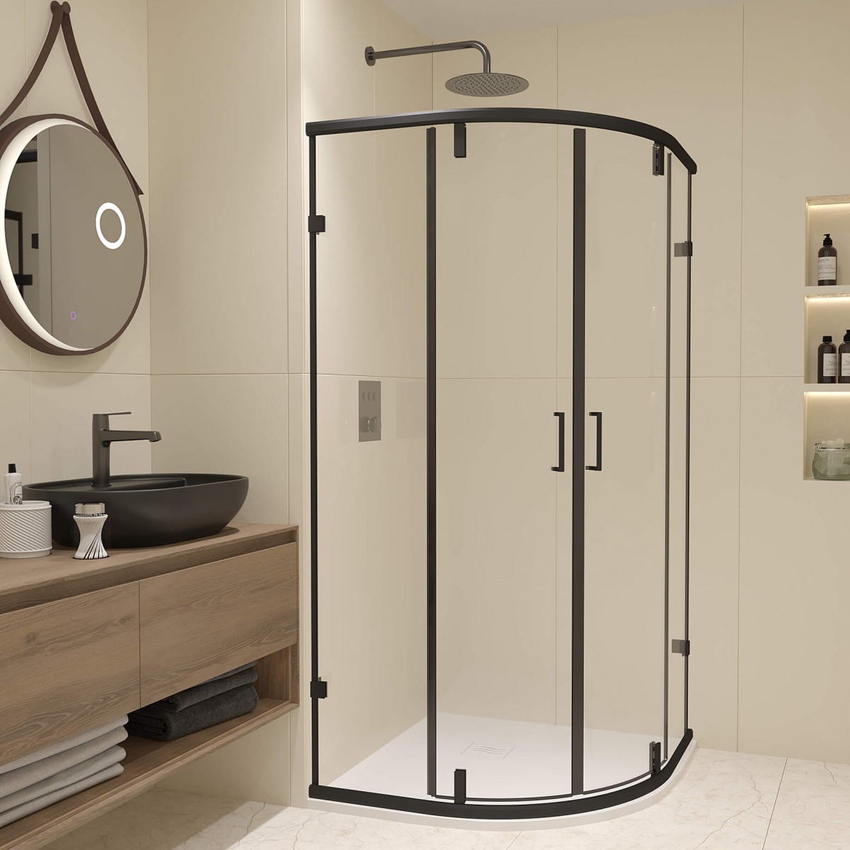 Душевой уголок RGW Classic CL-55B 900*900 мм (чёрный/прозрачное)
