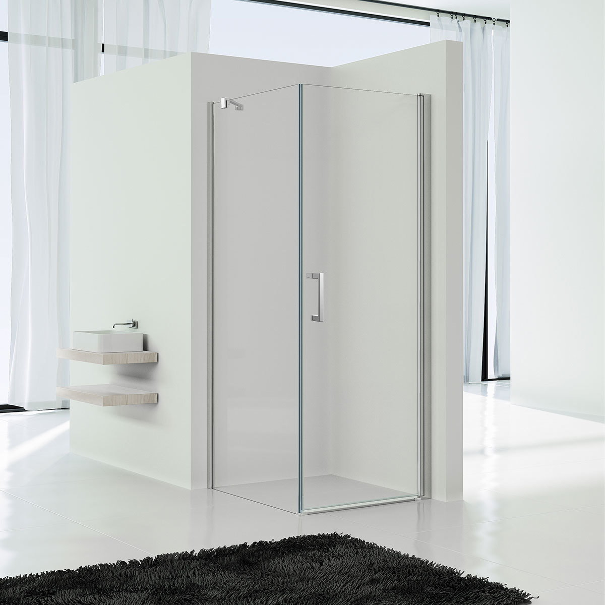Душевой уголок Vincea Orta VSR-1O9090CL 900*900 мм (хром/прозрачное)