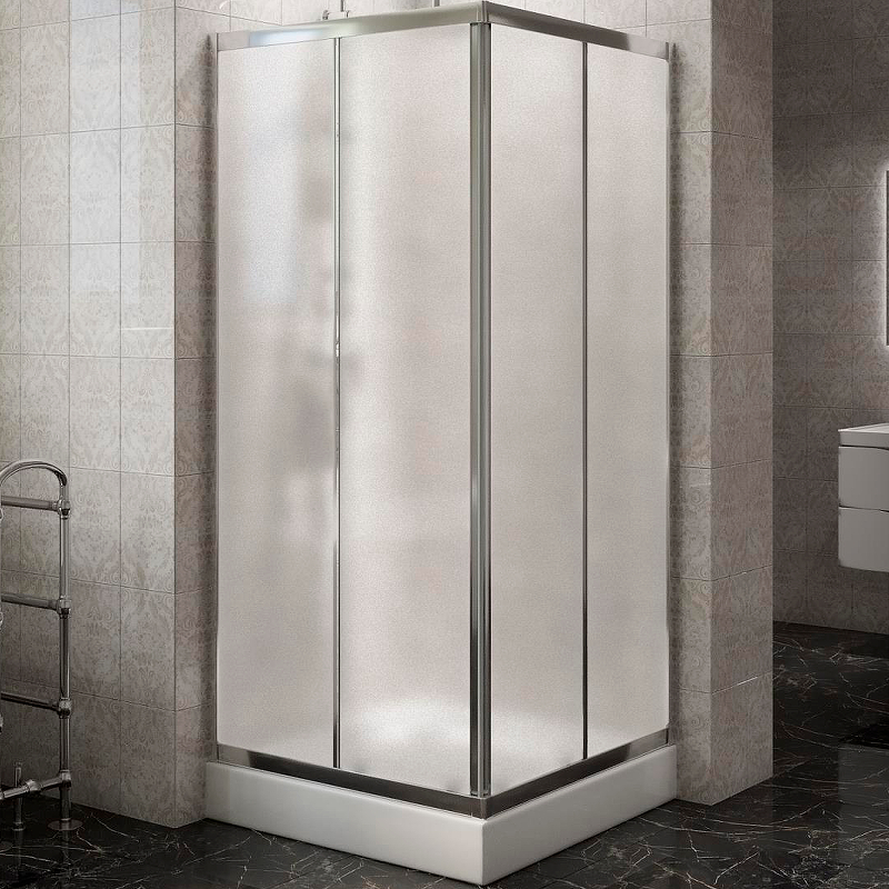 Душевой уголок BelBagno DUE-A-2-90-P-Cr 900*900 мм (хром/рифленое)