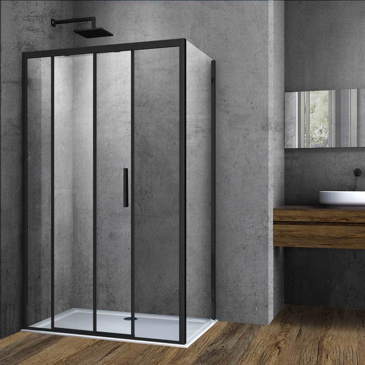 Душевой уголок Vincea Soft VSR-3SO9011CLB 1100*900 мм (черный/прозрачное)