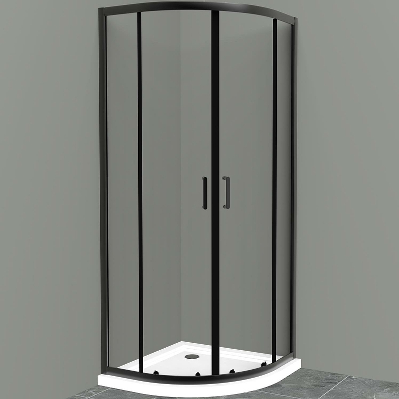 Душевой уголок BelBagno UNO-195-R-2-100-C-NERO 1000*1000 мм (черный матовый/прозрачное)