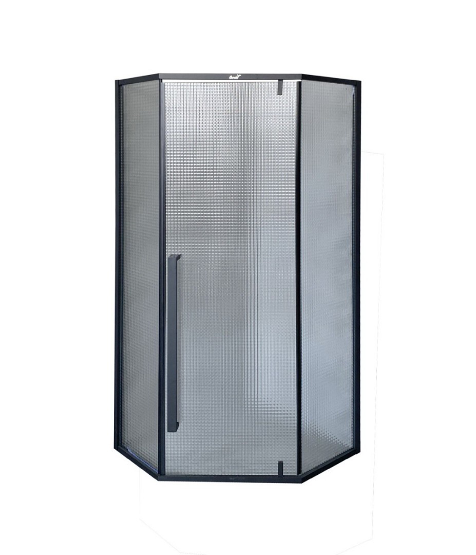 Душевой уголок Cerutti SPA C3ABD 900*900 мм (чёрный/рифлёное)