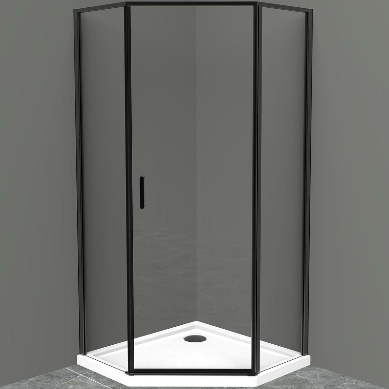 Душевой уголок BelBagno UNO-195-P-1-90-C-NERO 900*900 мм (черный матовый/прозрачное)