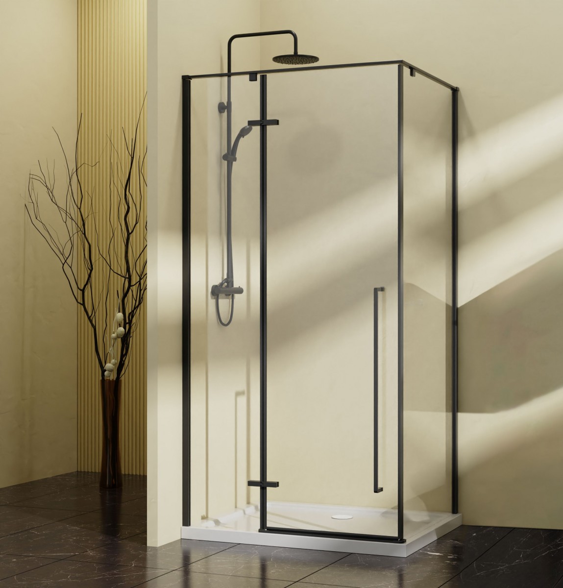 Душевой уголок Vincea Slim-N VSR-5SN9090CLB 900*900 мм (черный/прозрачное)