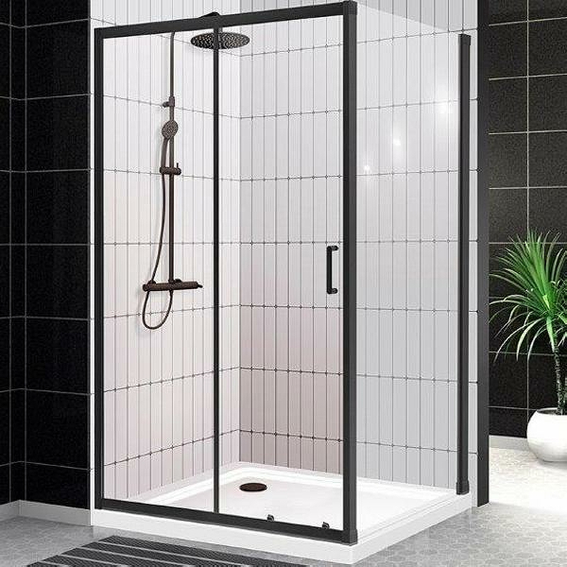 Душевой уголок BelBagno UNO-195-AH-1-120/80-C-NERO 1200*800 мм (черный матовый/прозрачное)