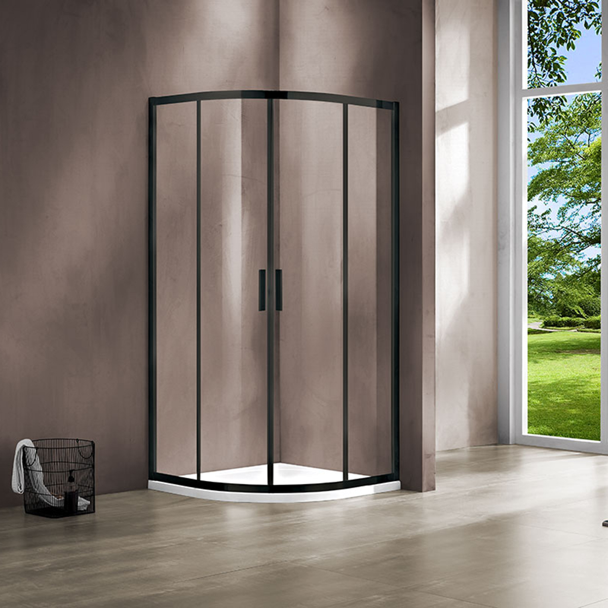 Душевой уголок Vincea Garda VSQ-1G900CLB 900*900 мм (черный/прозрачное)