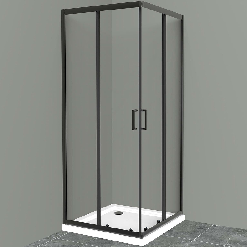 Душевой уголок BelBagno UNO-195-A-2-90-C-NERO 900*900 мм (черный матовый/прозрачное)