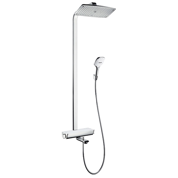 Душевая стойка Hansgrohe Raindance Select Showerpipe хром/белая полочка 360 27113400