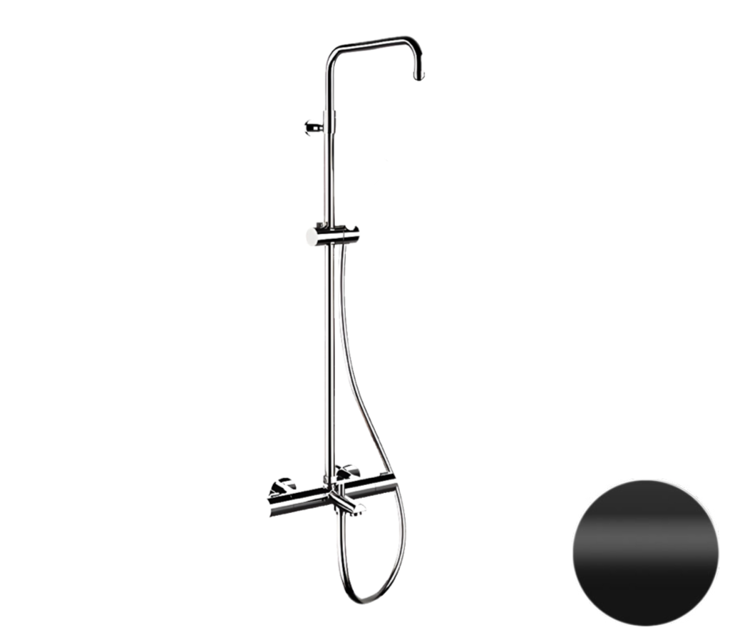 Душевая система Remer Elegance EQ34ASSDNO (черный матовый) с термостатом