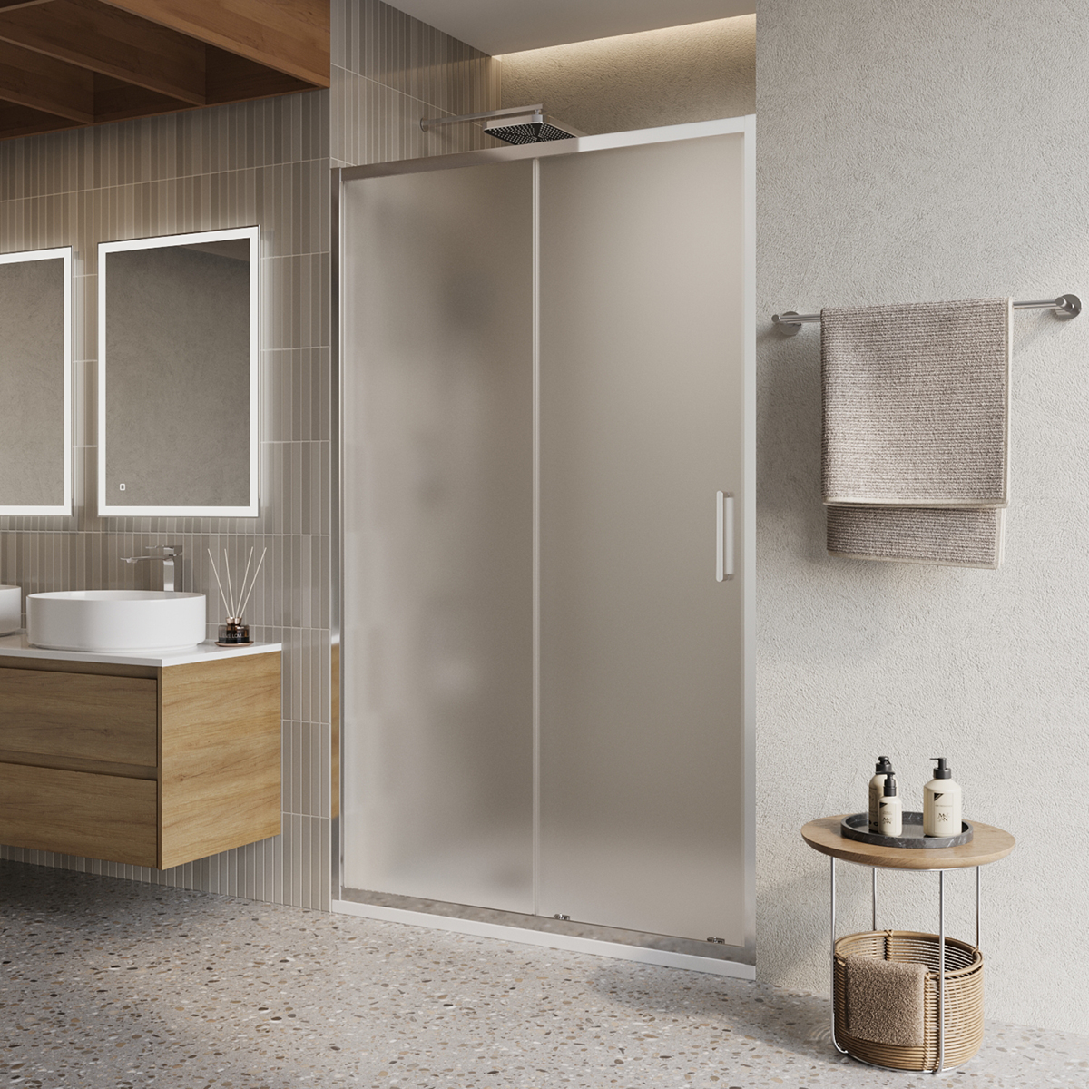 Душевая дверь BelBagno LUCE-BF-1-120-P-Cr 1200*1950 мм (хром/рифлёное)