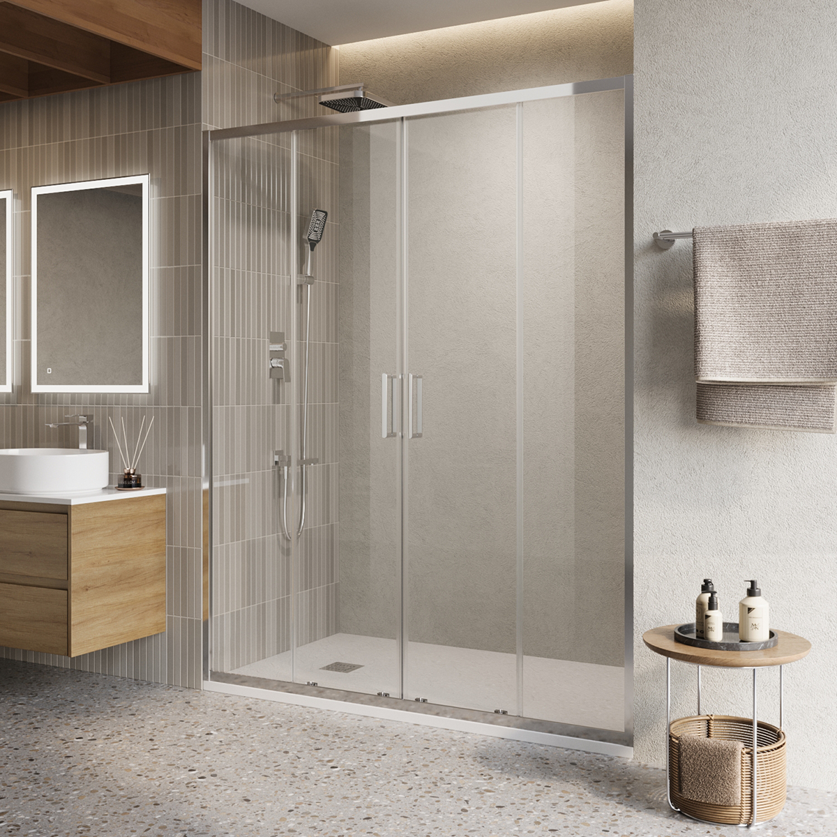 Душевая дверь BelBagno LUCE-BF-2-160-C-Cr 1600*1950 мм (хром/прозрачное)