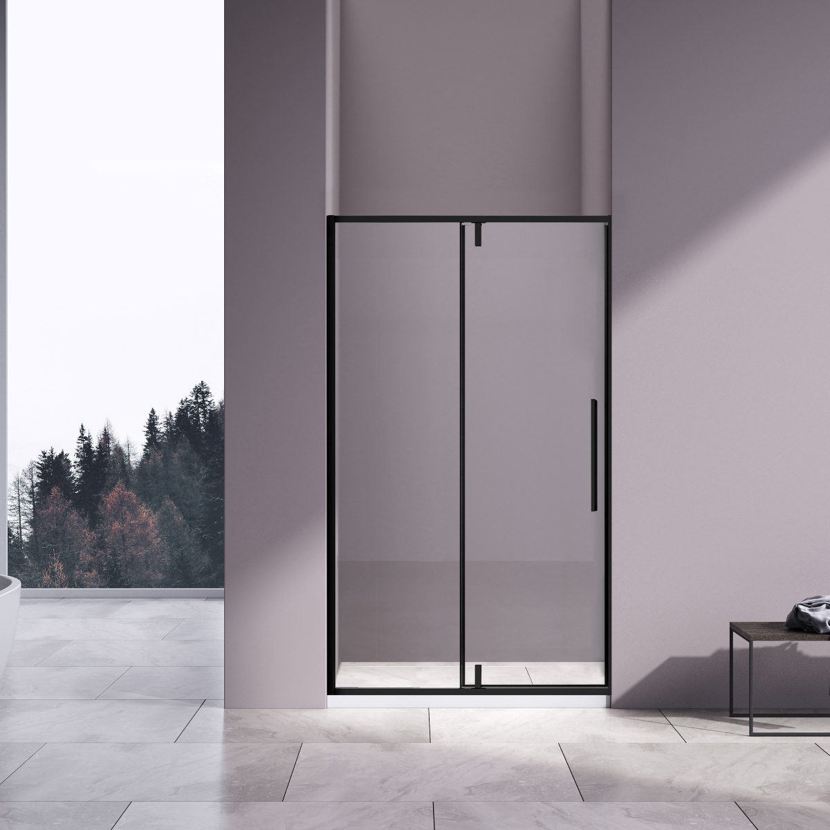 Душевая дверь Vincea Slim-N VDP-4SN100CLB 1000*1950 мм (черный матовый/прозрачное)