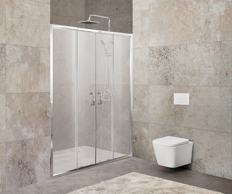 Душевая дверь BelBagno UNIQUE-BF-2-150/180-P-Cr 1800*1900 мм (хром/рифленое)