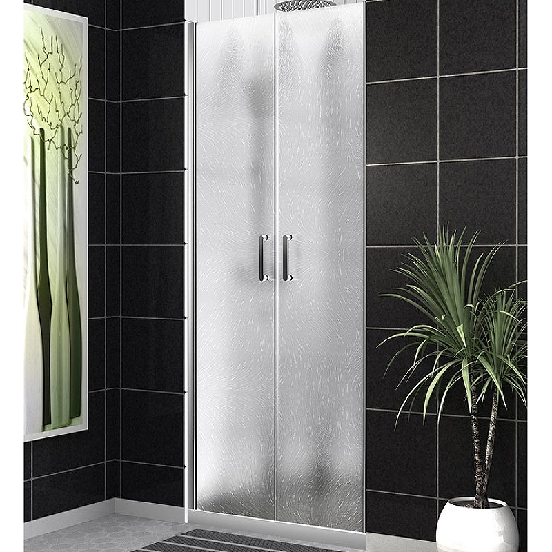 Душевая дверь BelBagno UNO-B-2-90-CH-Cr 900*1900 мм (хром/рифленое)