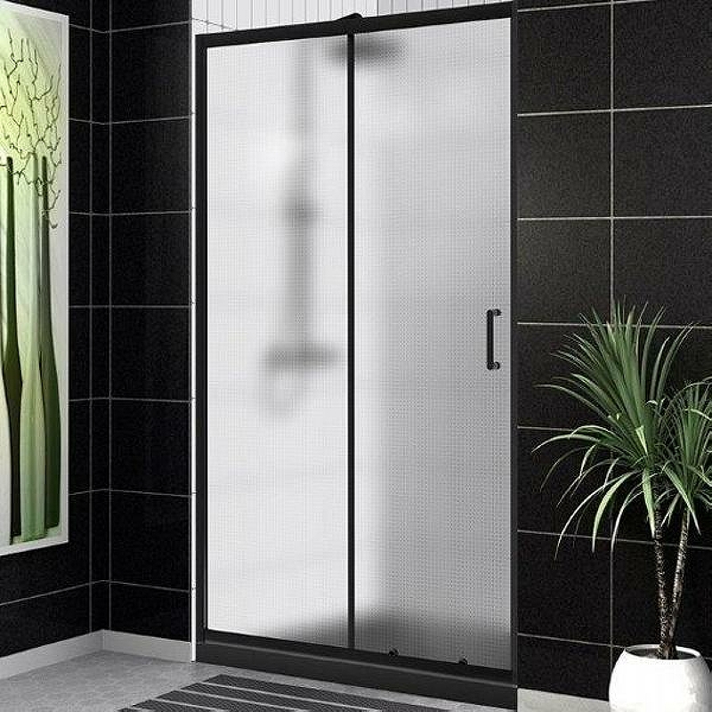 Душевая дверь BelBagno UNO-195-BF-1-120-P-NERO 1200*1950 мм (черный матовый/рифленое)