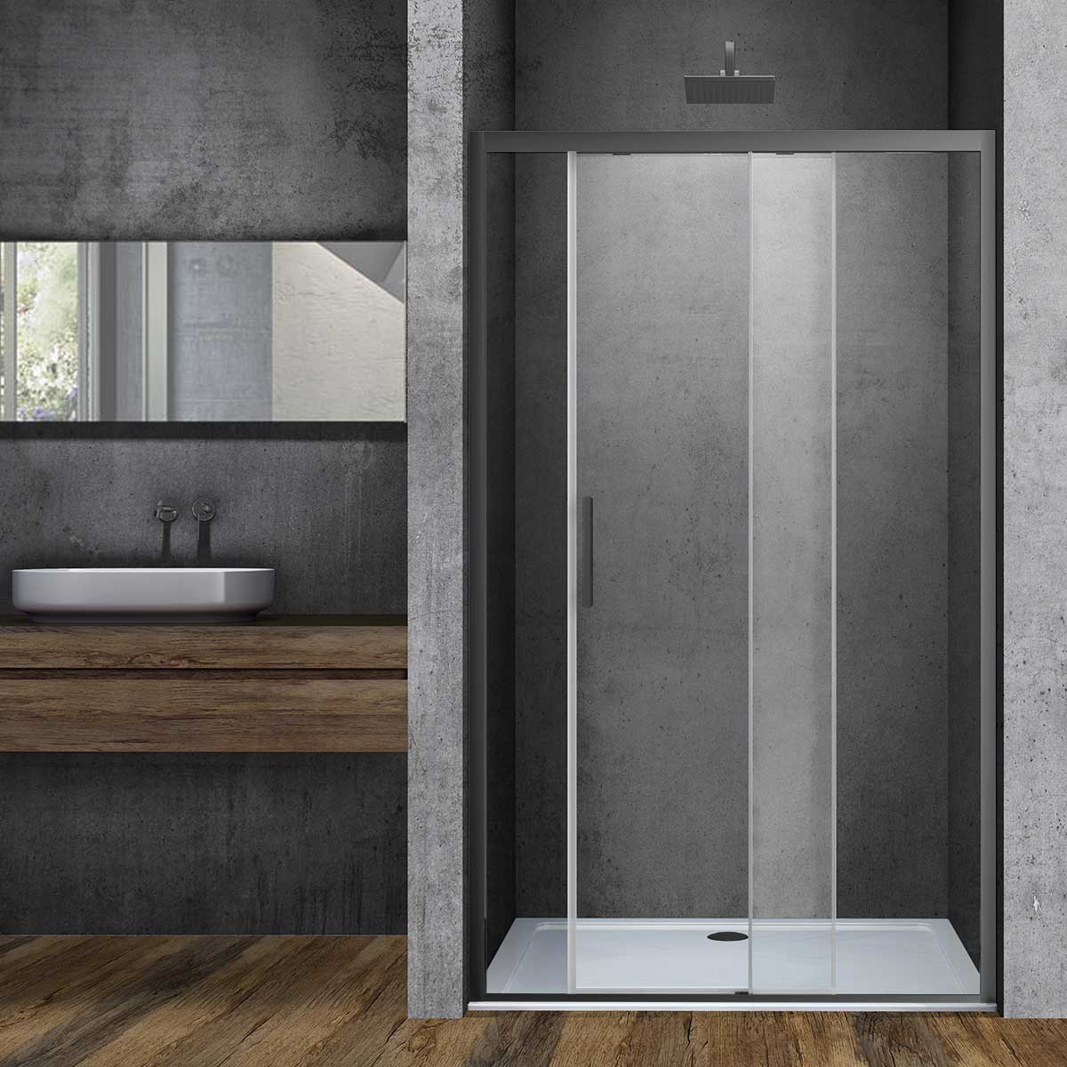 Душевая дверь Vincea Soft VDS-3SO130CLGM 1300*1950 мм (вороненая сталь/прозрачное)