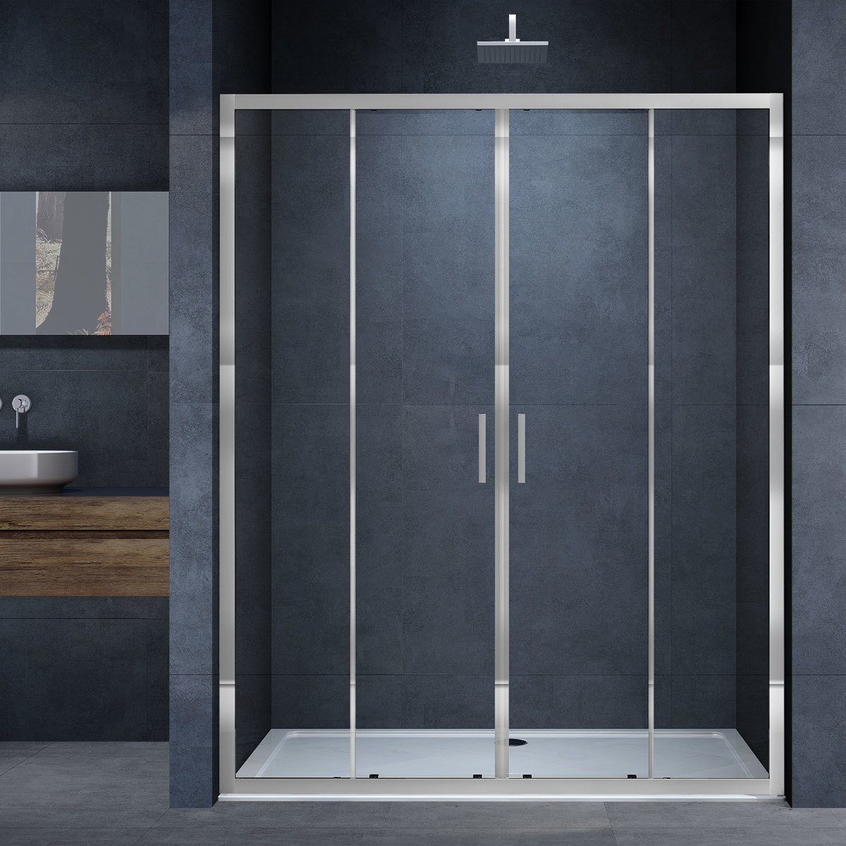 Душевая дверь Vincea Alpha VDS-3AL2160CL 1600*1900 мм (хром/прозрачное)