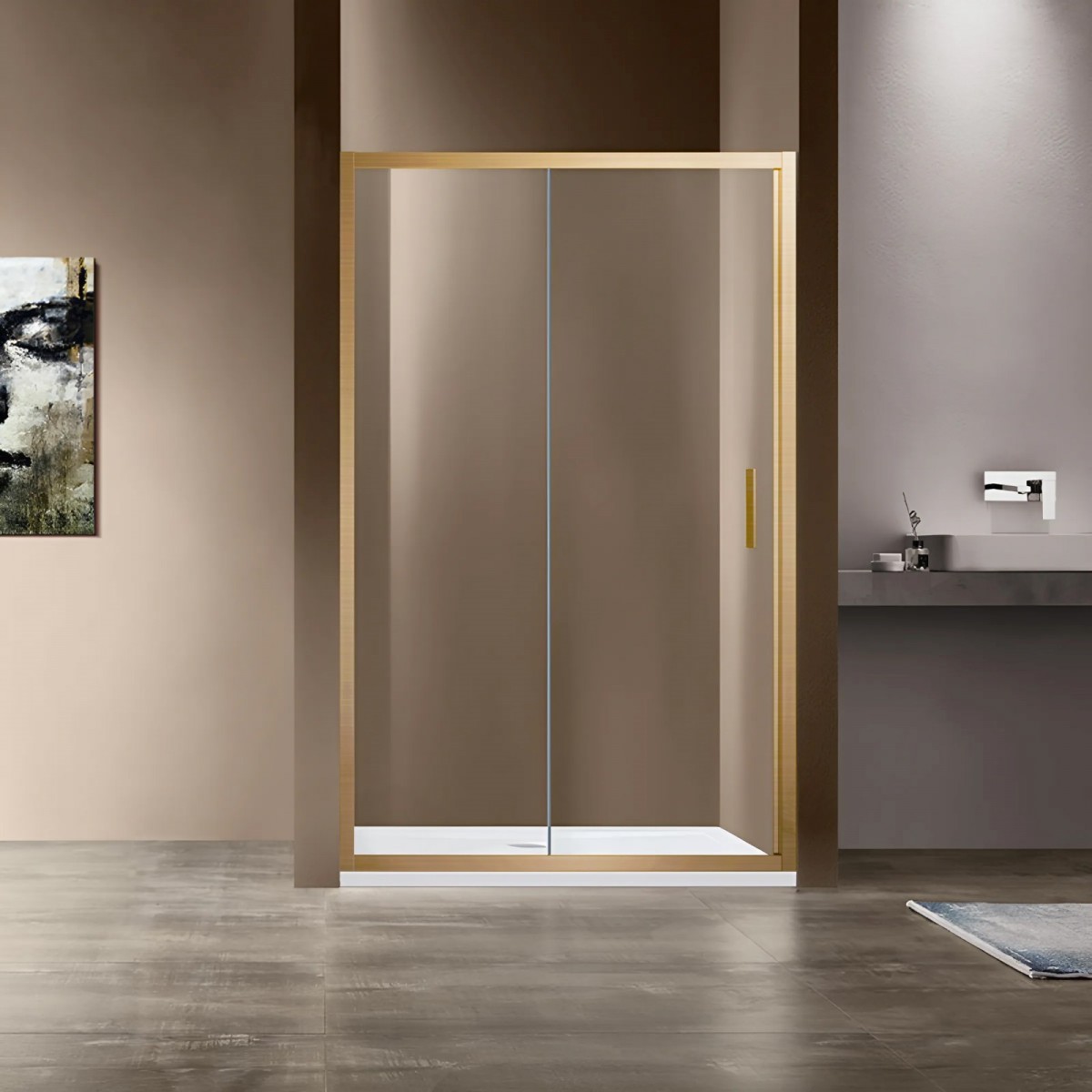 Душевая дверь Vincea Garda VDS-1G120CLG 1200*1900 мм (золото брашированное/прозрачное)