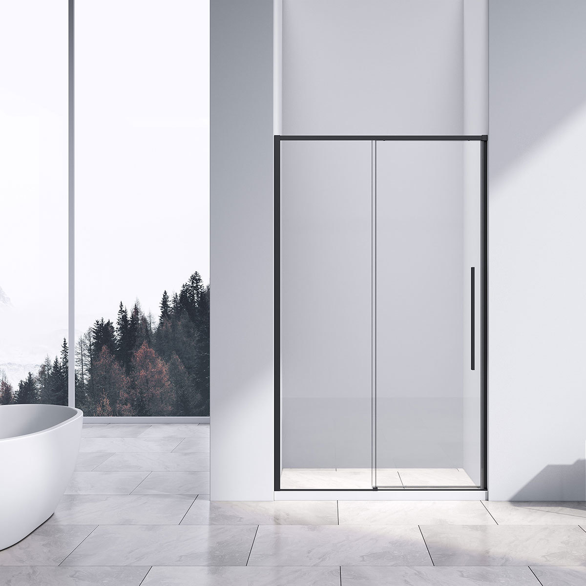 Душевая дверь Vincea Slim-N VDS-4SN110CLB 1100*1950 мм (черный/прозрачное)