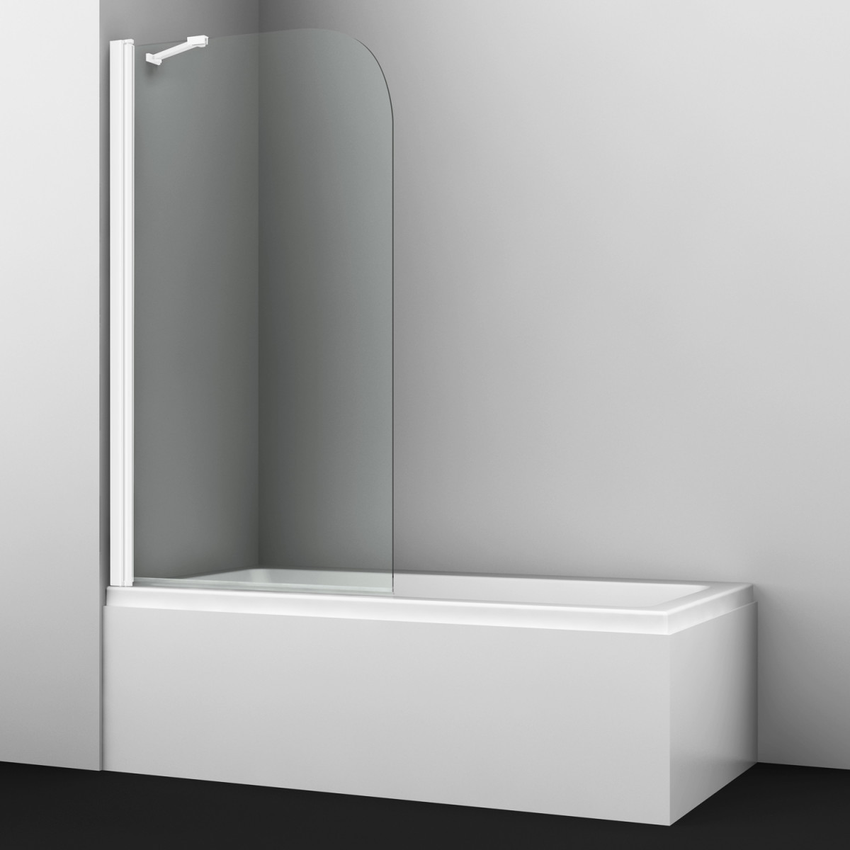 Шторка на ванну WasserKRAFT Leine 35P01-80WHITE Fixed  800*1400 мм (белый/прозрачное)