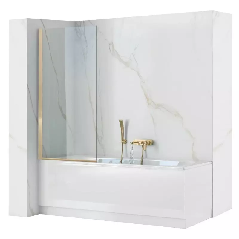 Шторка на ванну Rea Elegant REA-W6600 700*1400 мм (золото матовое/прозрачное)