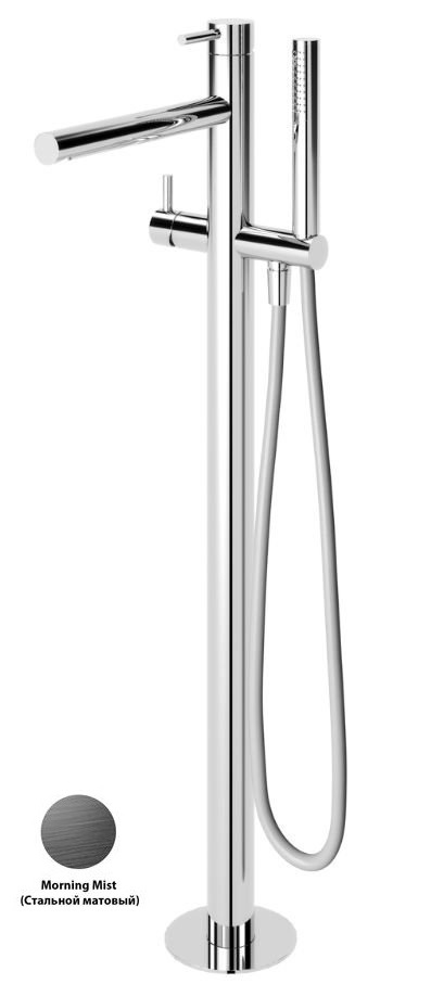 Смеситель напольный для ванны Cezares LEAF-VDP-L-MM (стальной матовый)