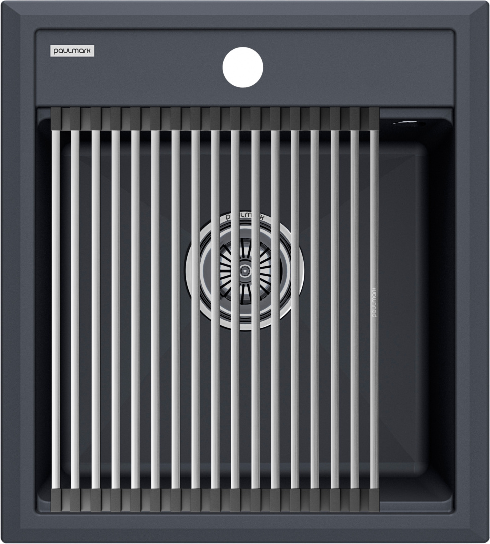 Комплект кухонная мойка Paulmark Stepia 45 460*510 мм с ролл-матом Step PM114651-AN+R375-BS (антрацит)