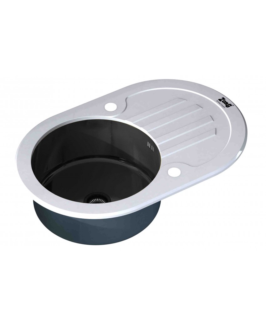 Мойка кухонная Zorg GL-7851-OV-WHITE-GRAFIT 780*510 мм (белый/графит)