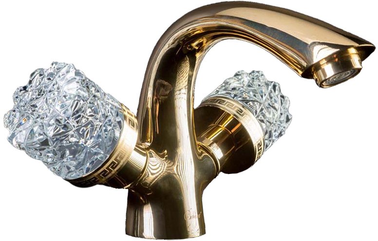 Смеситель для раковины Boheme Crystal 291-CRST (золото)