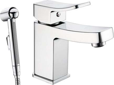 Смеситель для раковины с гигиеническим душем Wasserkraft Aller 1068 (хром)