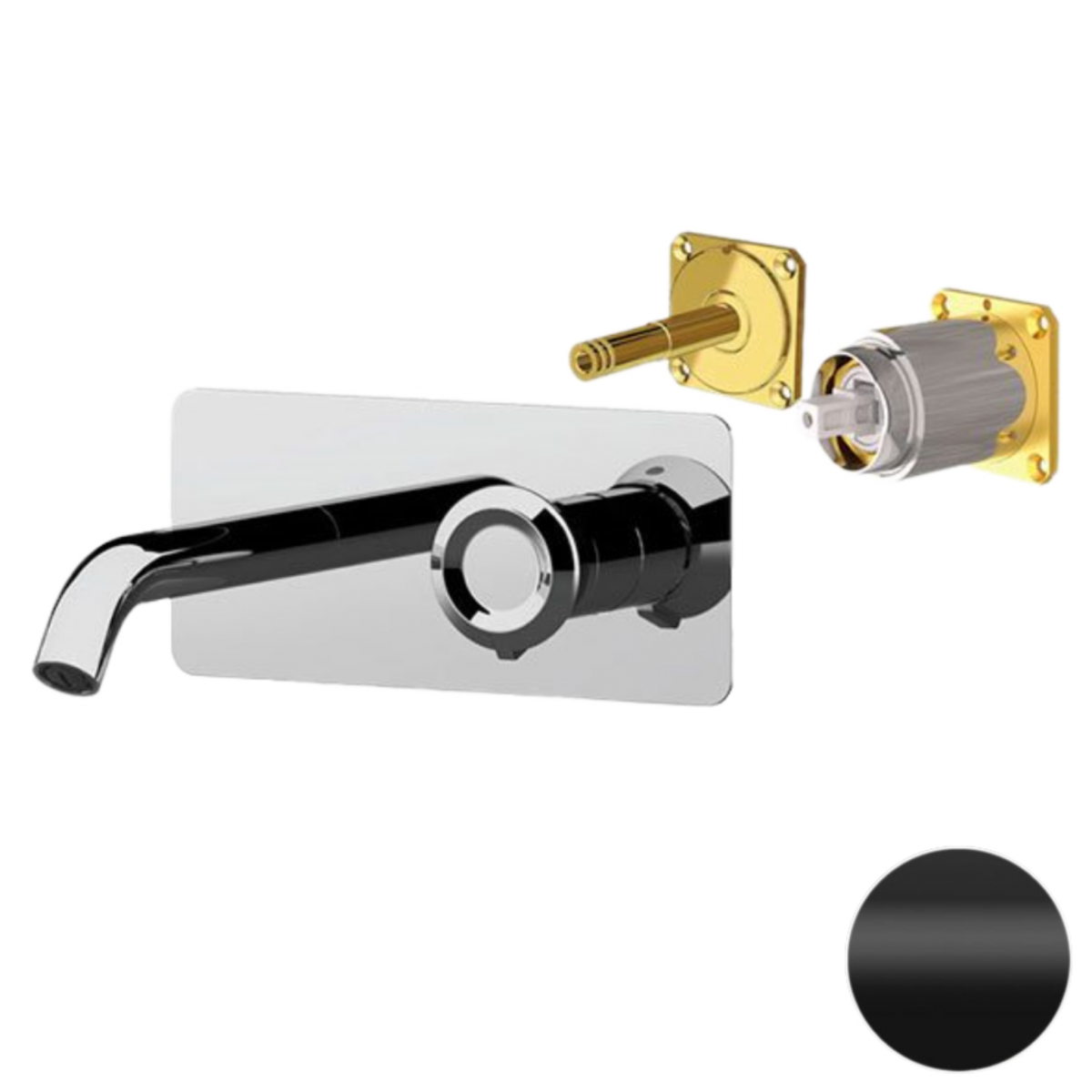 Встраиваемый смеситель для раковины Remer Element ET15KBNO (черный матовый) внешняя часть