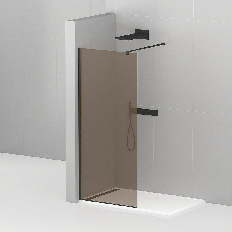 Душевая перегородка Cezares LIBERTA-L-1-TB-120-BR-NERO 1200*1950 мм (чёрный матовый/бронзовое)