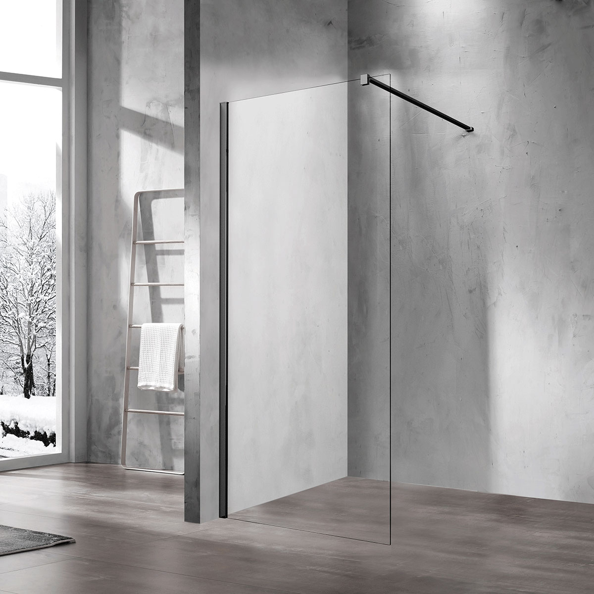 Душевая перегородка Vincea Walk-In VSW-1H120CLB 1200*2000 мм (черный/прозрачное)
