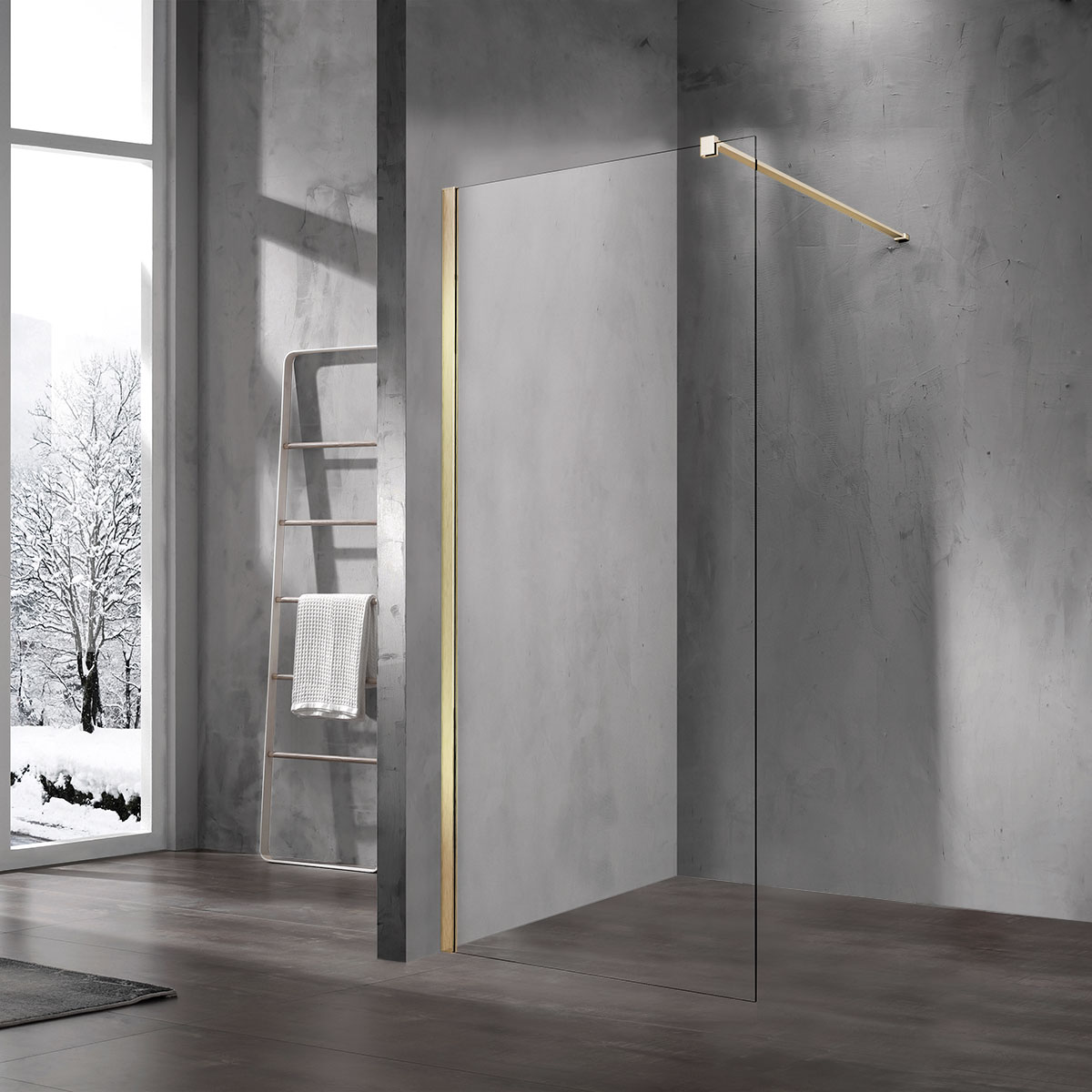 Душевая перегородка Vincea Walk-In VSW-1H800CLG 800*2000 мм (золотой/прозрачное)