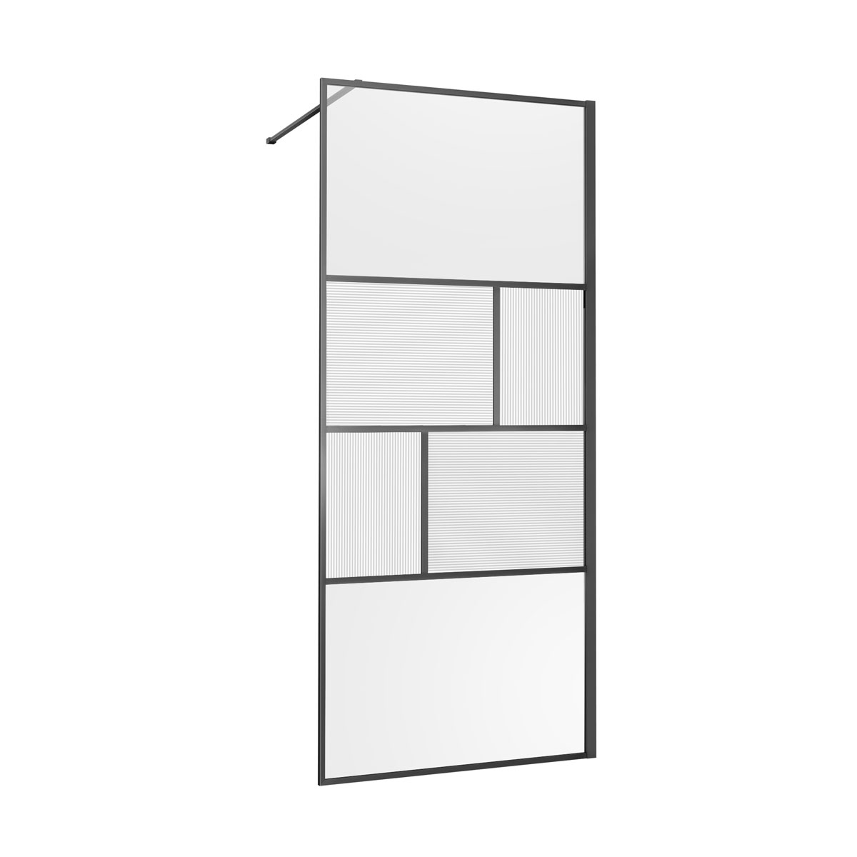 Душевая перегородка Vincea Walk-In HC Art VSW-1HC900CFGM 900*2000 мм (вороненая сталь/прозрачное,рифленое)