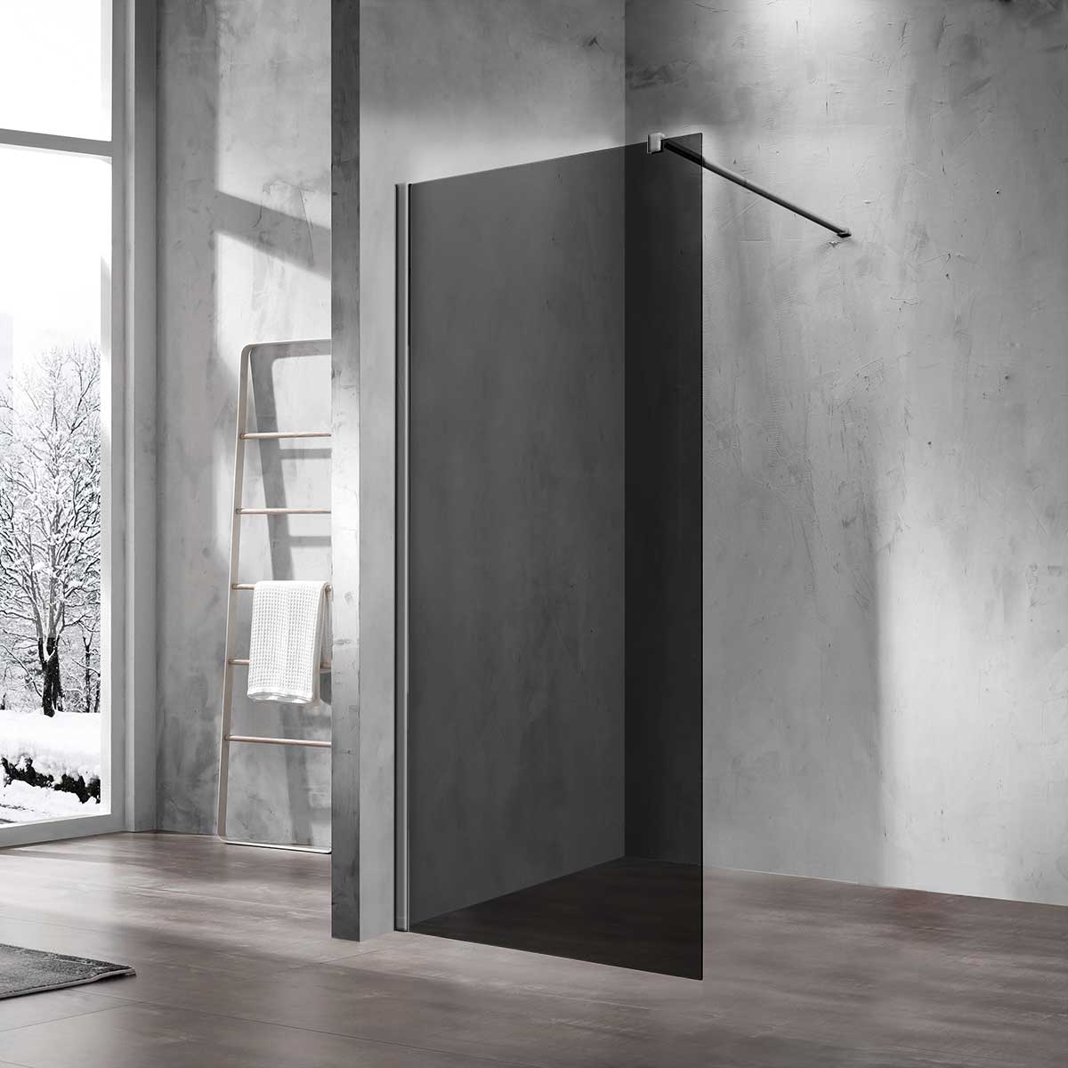 Душевая перегородка Vincea Walk-In VSW-1H900CGGM 900*2000 мм (вороненая сталь/тонированное)