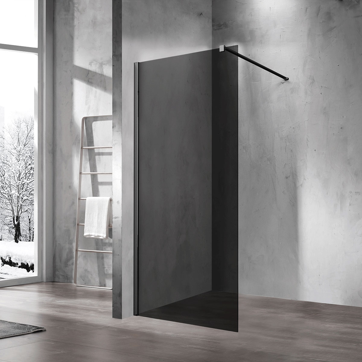 Душевая перегородка Vincea Walk-In VSW-1H110CGB 1100*2000 мм (черный/тонированное)