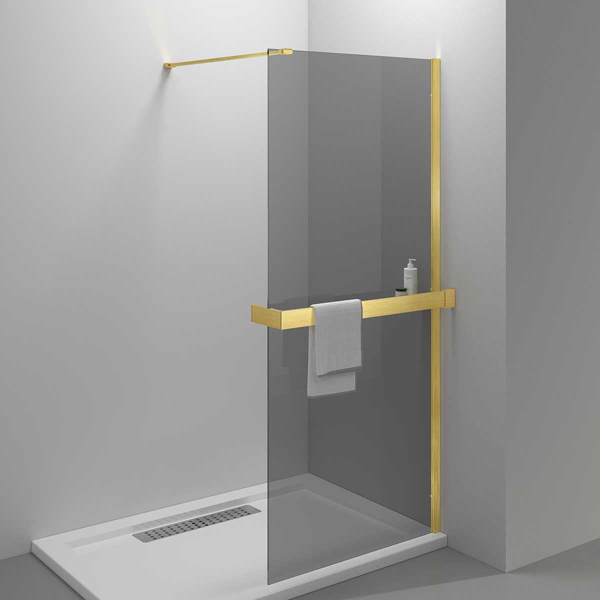Душевая перегородка Vincea Walk-In HR VSW-4HR800CGG 800*2000 мм (золото брашированное /тонированное)